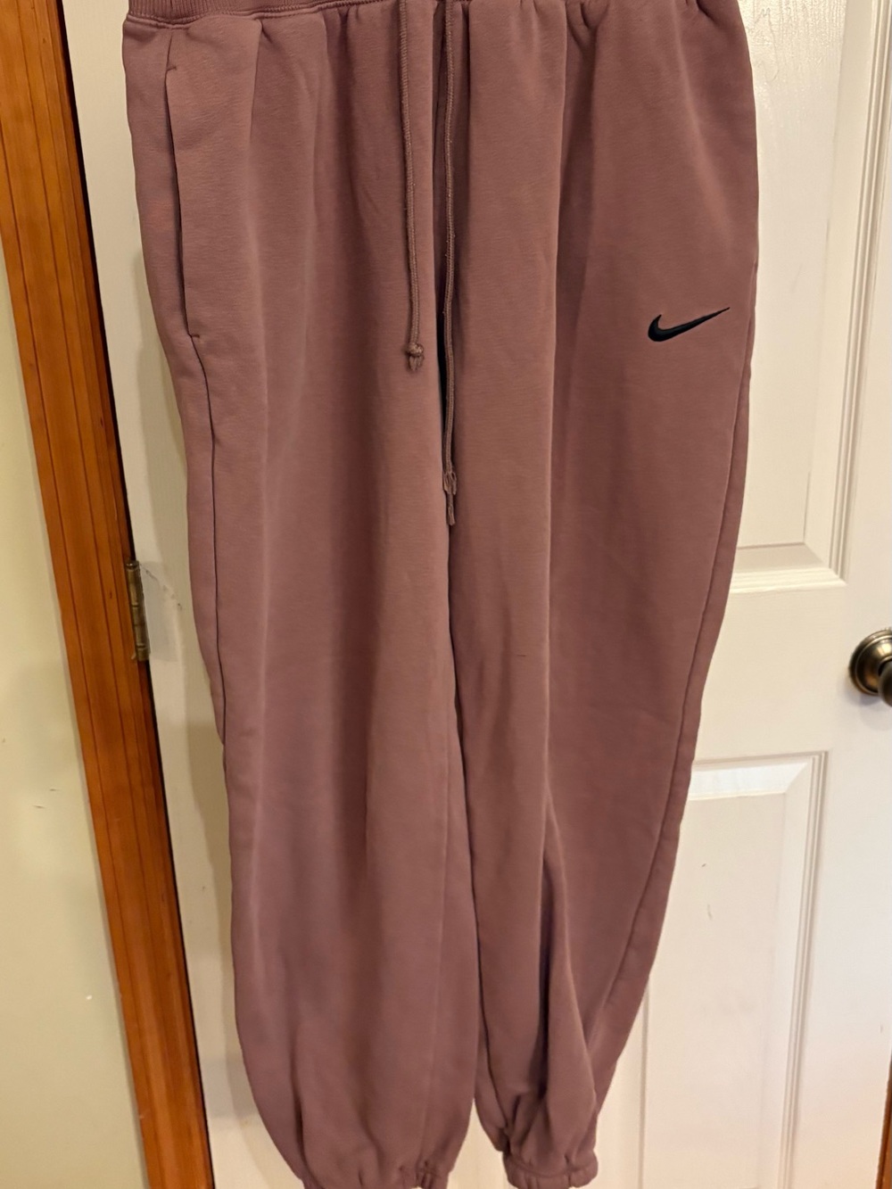 Nike Mauve Dusty Rose Pink Fleece Jogger Sweatpants Size M - Picture 1 of 7
